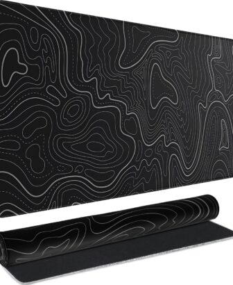 Large Gaming Mouse Pad, Waterproof Extra Large Mousepad with Stitched Edges, 31.5" x 15.7" Non-Slip Rubber Base Office Big Long Keyboard Pad for Office Gamer Home XXL, Black