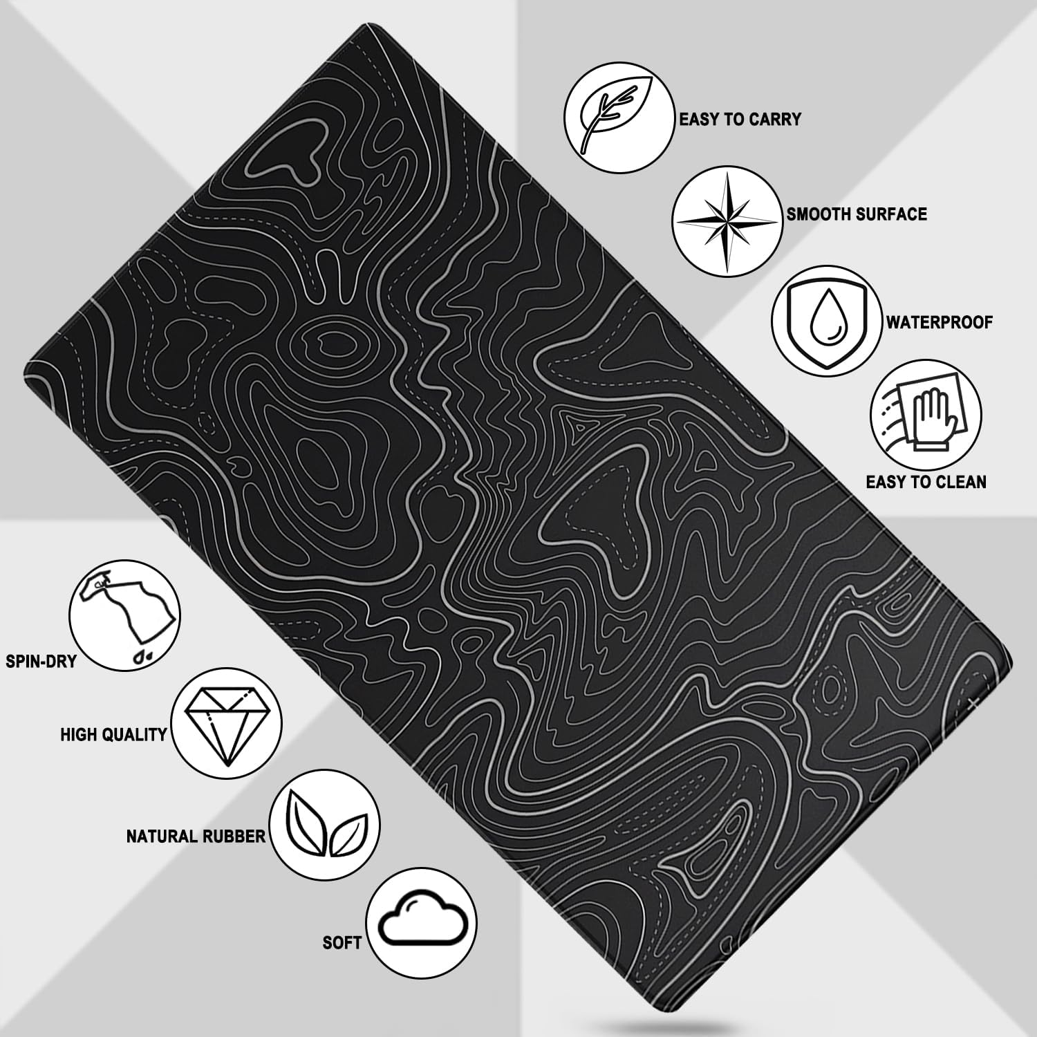 Large Gaming Mouse Pad, Waterproof Extra Large Mousepad with Stitched Edges, 31.5" x 15.7" Non-Slip Rubber Base Office Big Long Keyboard Pad for Office Gamer Home XXL, Black - Image 5