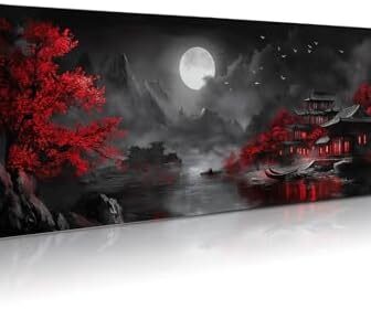 Extended Gaming Mouse Pad, Large Mouse Mat 3 mm Nature Rubber Base Mousepad with Stitched Edges, Non-Slip Desk Mat for Office Home Great Gift 31.5x11.8 Inch (Dark Canyon 5)