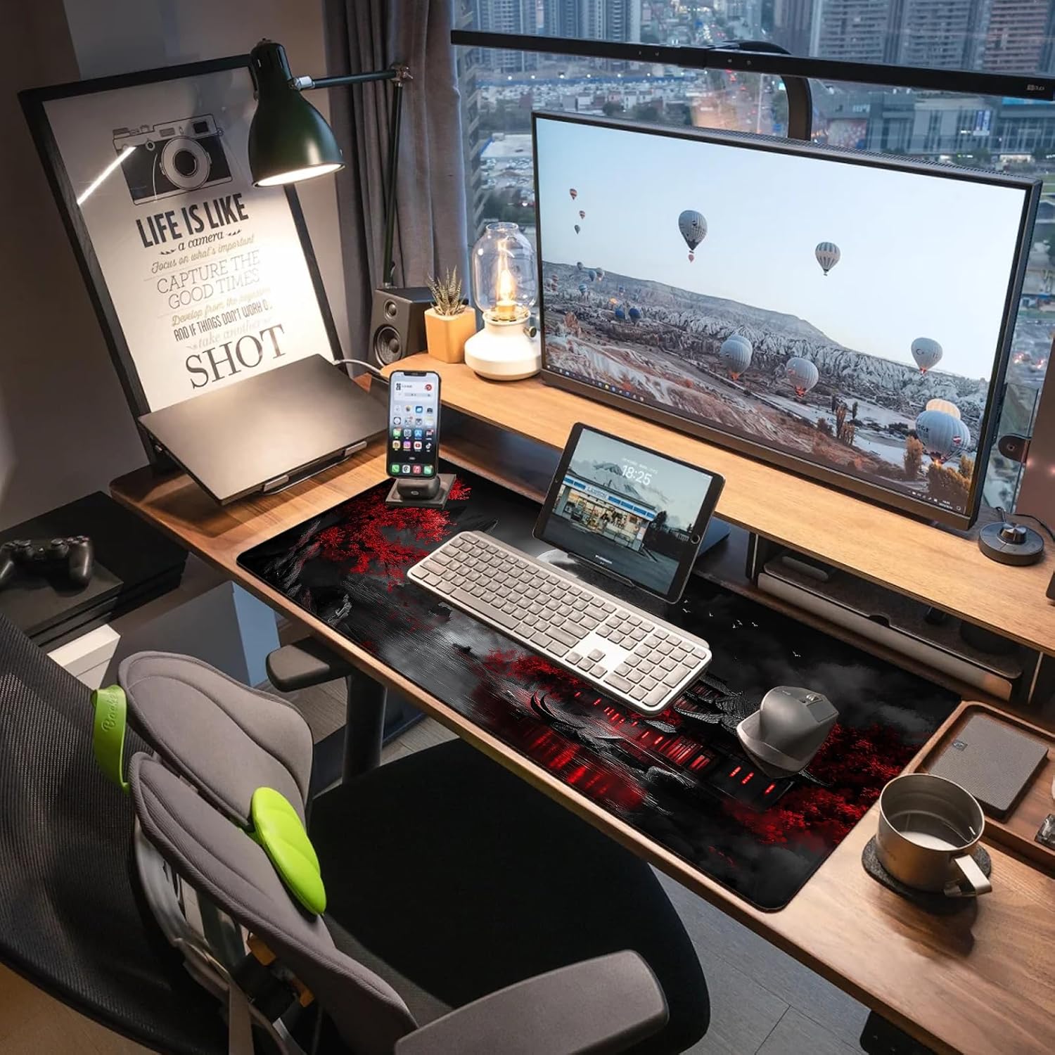 Extended Gaming Mouse Pad, Large Mouse Mat 3 mm Nature Rubber Base Mousepad with Stitched Edges, Non-Slip Desk Mat for Office Home Great Gift 31.5x11.8 Inch (Dark Canyon 5) - Image 3