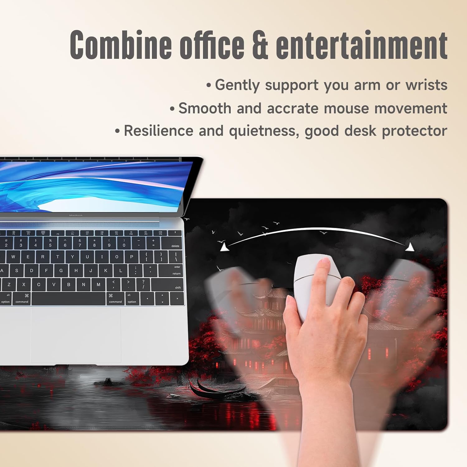 Extended Gaming Mouse Pad, Large Mouse Mat 3 mm Nature Rubber Base Mousepad with Stitched Edges, Non-Slip Desk Mat for Office Home Great Gift 31.5x11.8 Inch (Dark Canyon 5) - Image 5